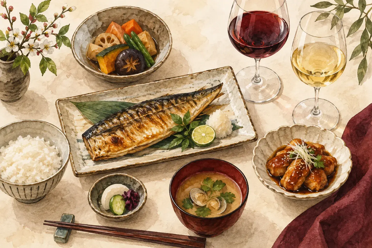 和食とワインのペアリング｜塩・柑橘・醤油だれで選ぶ早見表